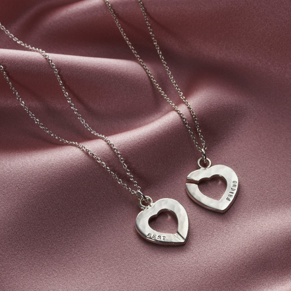 Personalised Heart Friendship Necklace Set