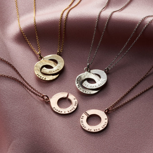 Personalised Circle Friendship Necklace Set