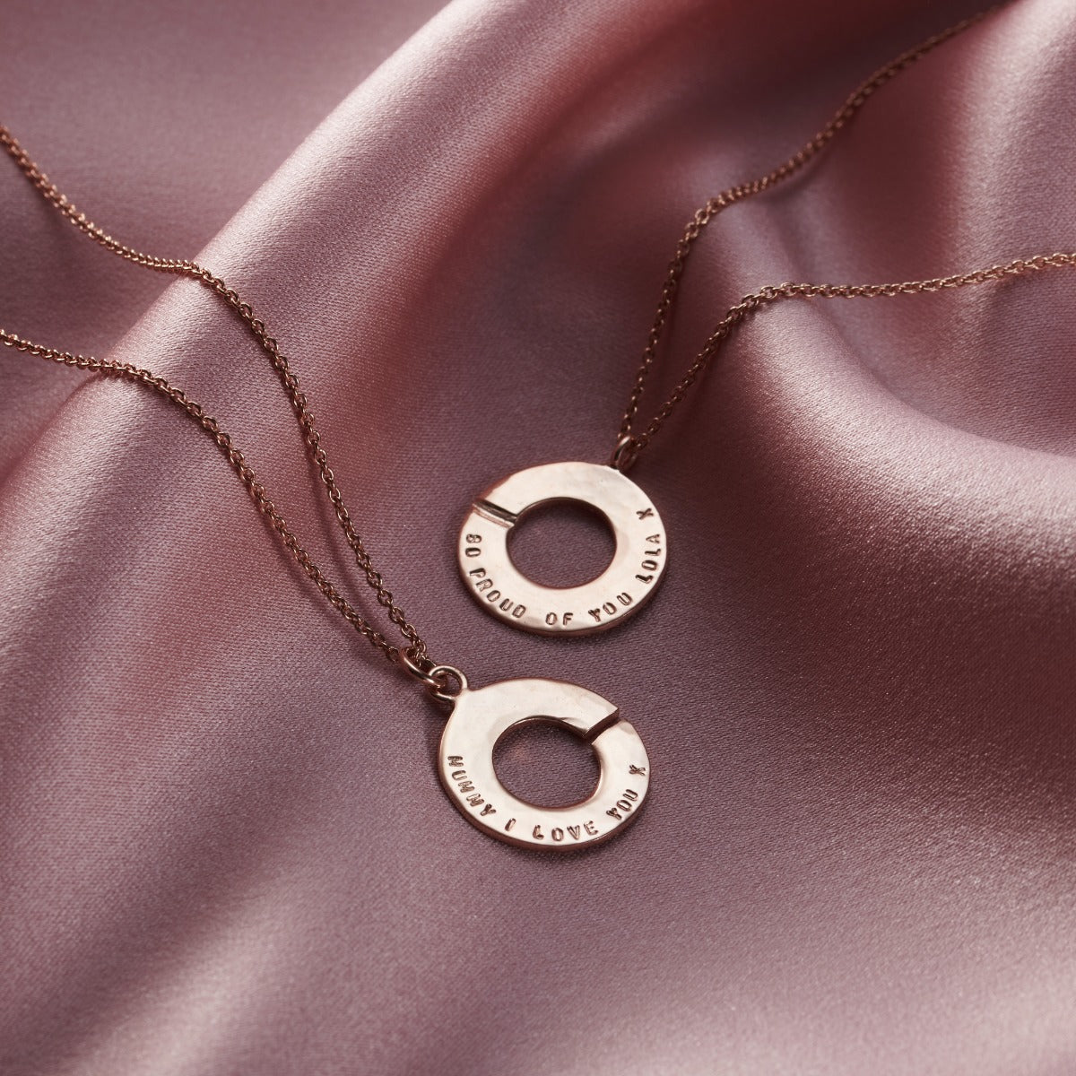 Personalised Circle Friendship Necklace Set