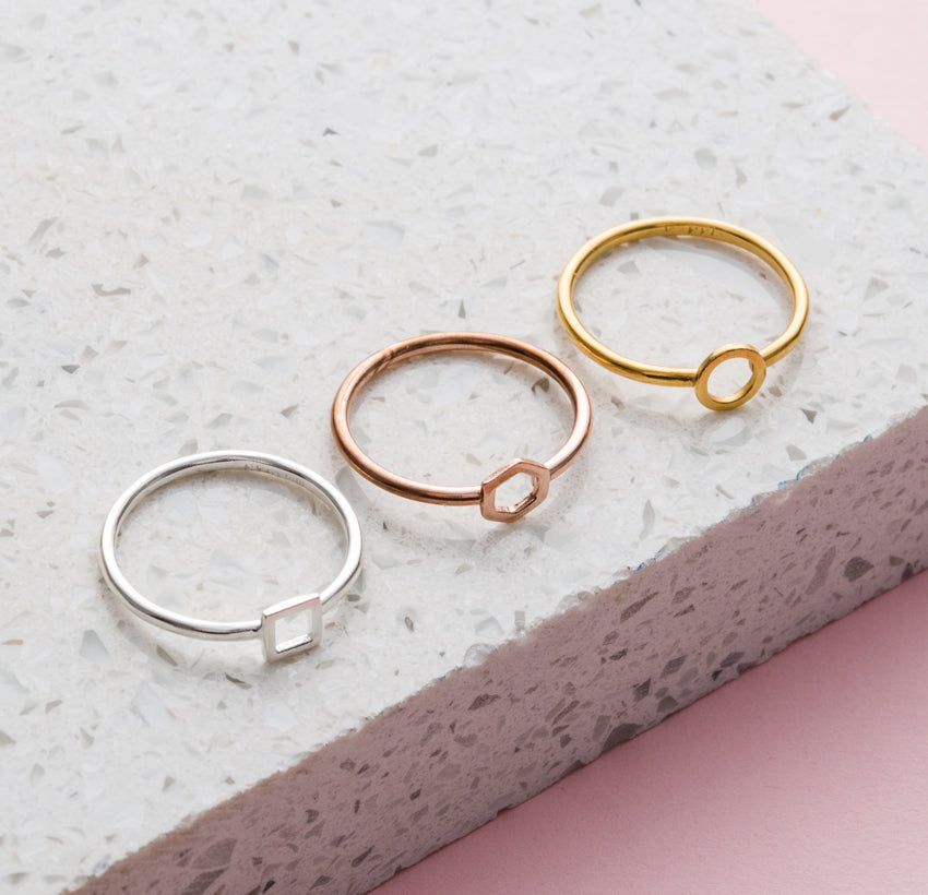 Mini Geometric Stacker Ring