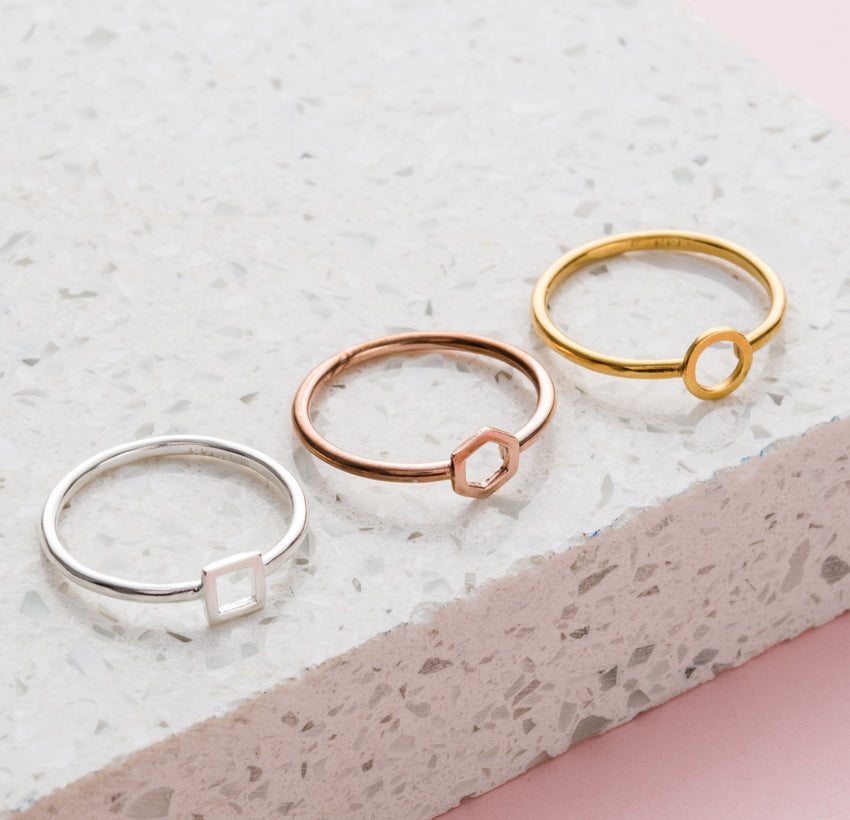 Mini Geometric Stacker Ring