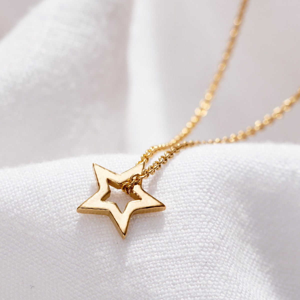 Small Open Star Charm Necklace