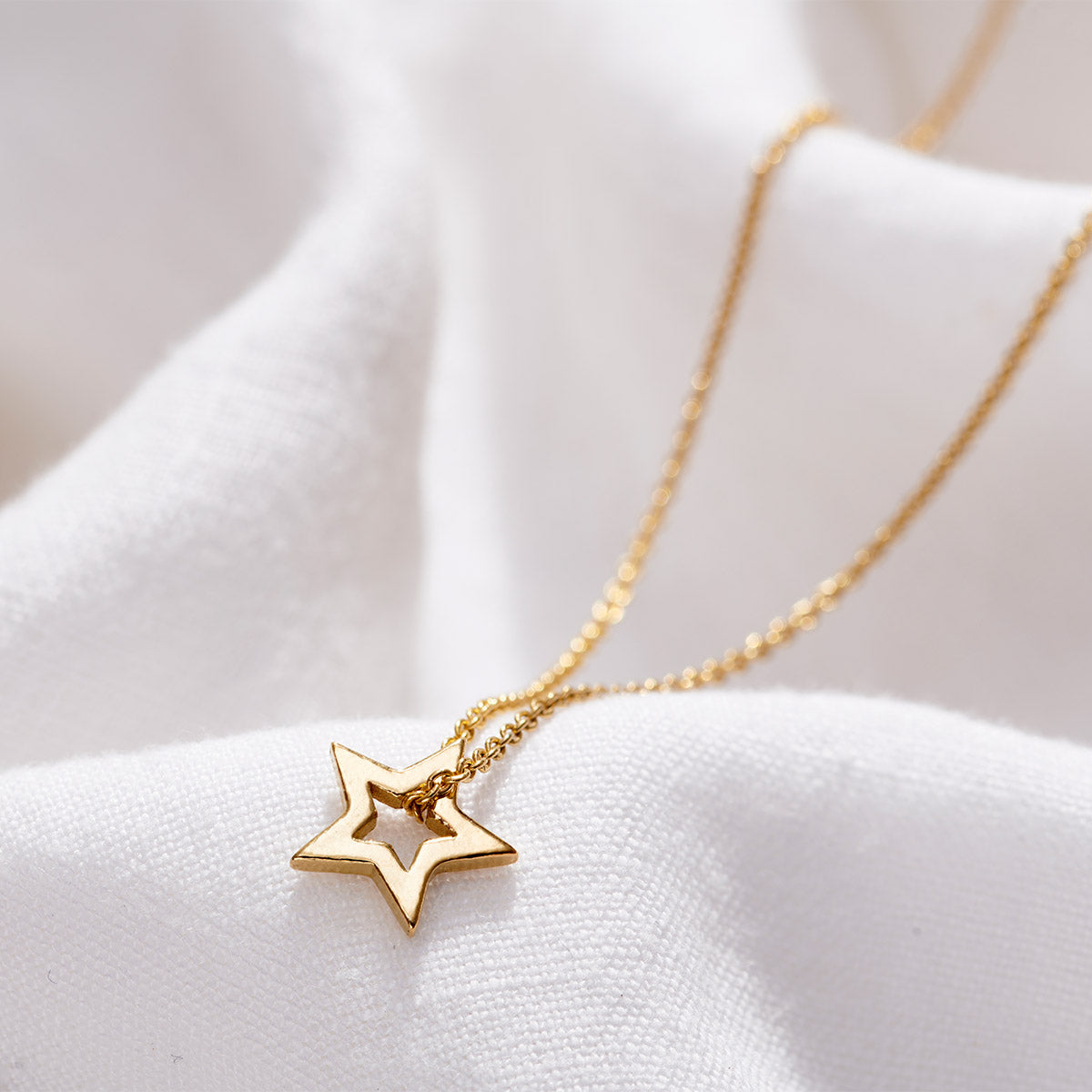 Small Open Star Charm Necklace