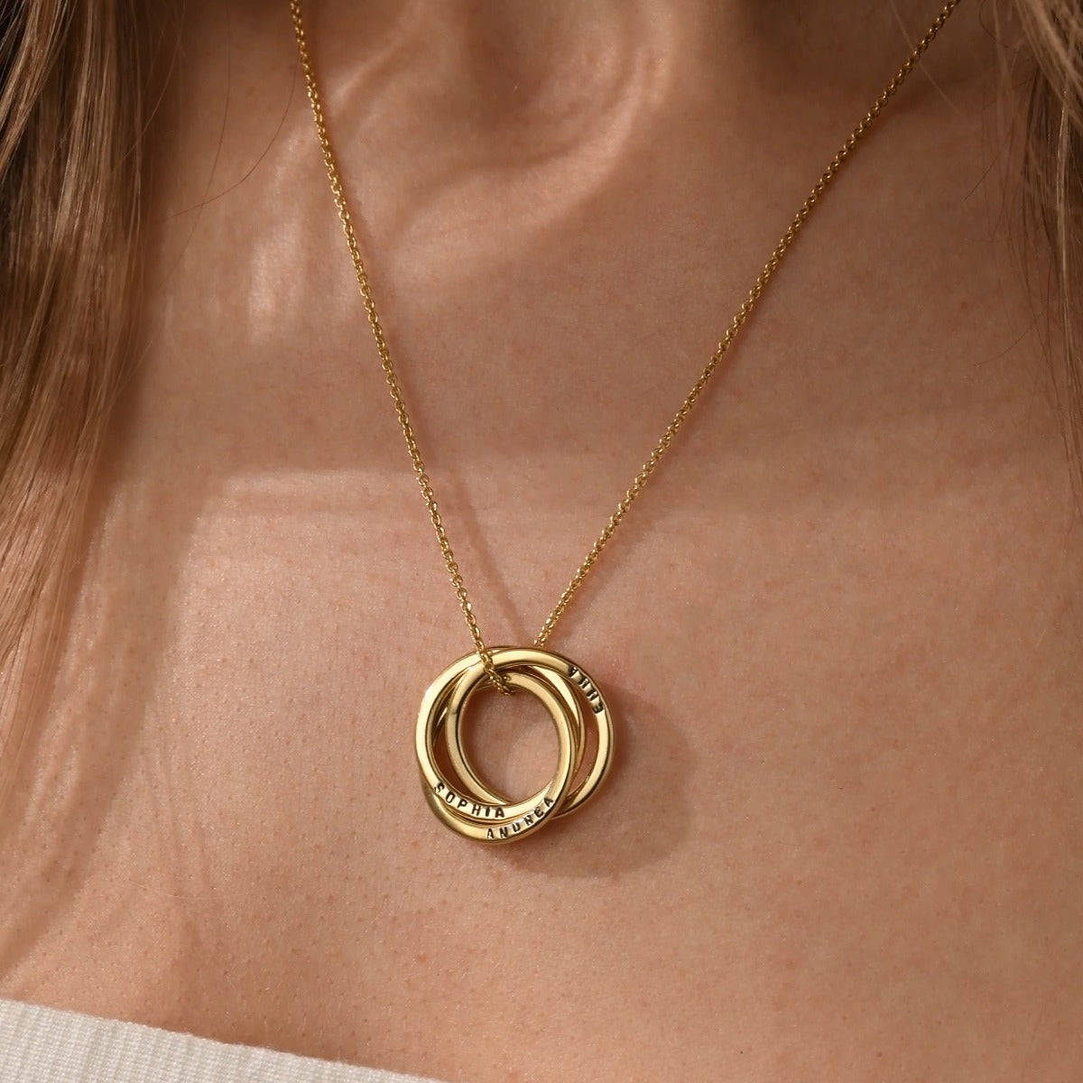 Personalised 9ct Gold Russian Ring Necklace