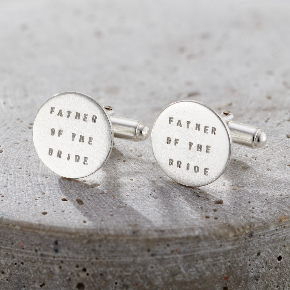 Round Personalised Groom Cufflinks