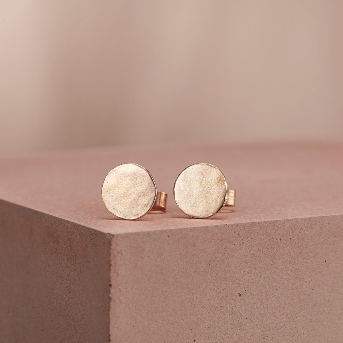 Hammered Silver Disc Stud Earrings