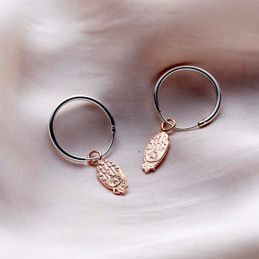 Hamsa Hand Hoop Earrings