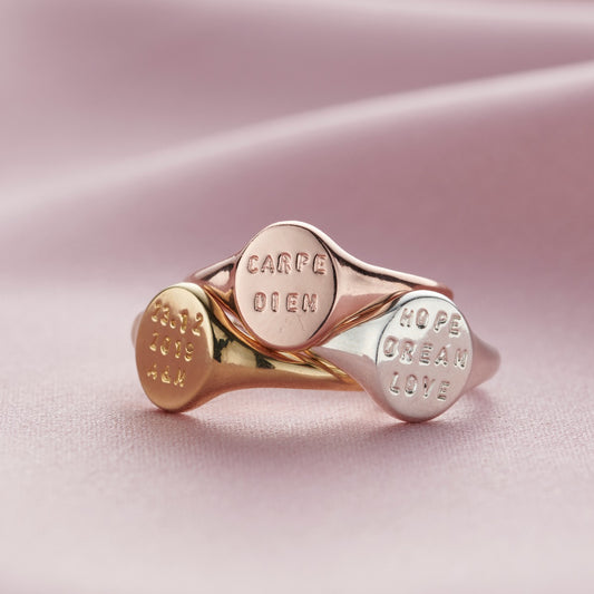 Personalised Handstamped Signet Ring