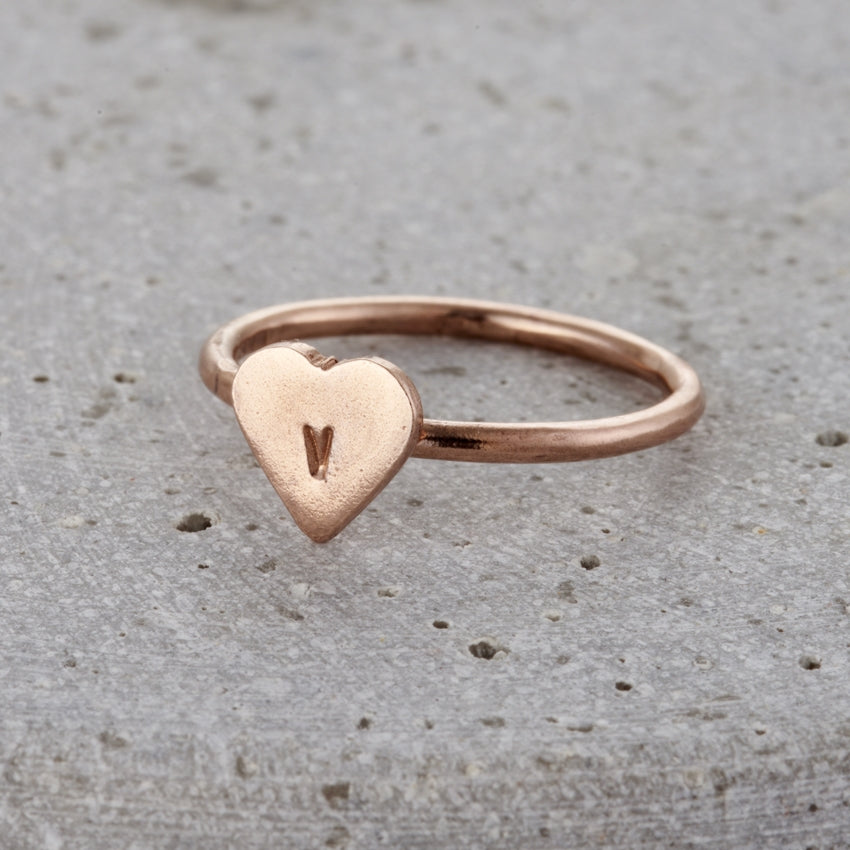 Personalised Mini Heart Ring