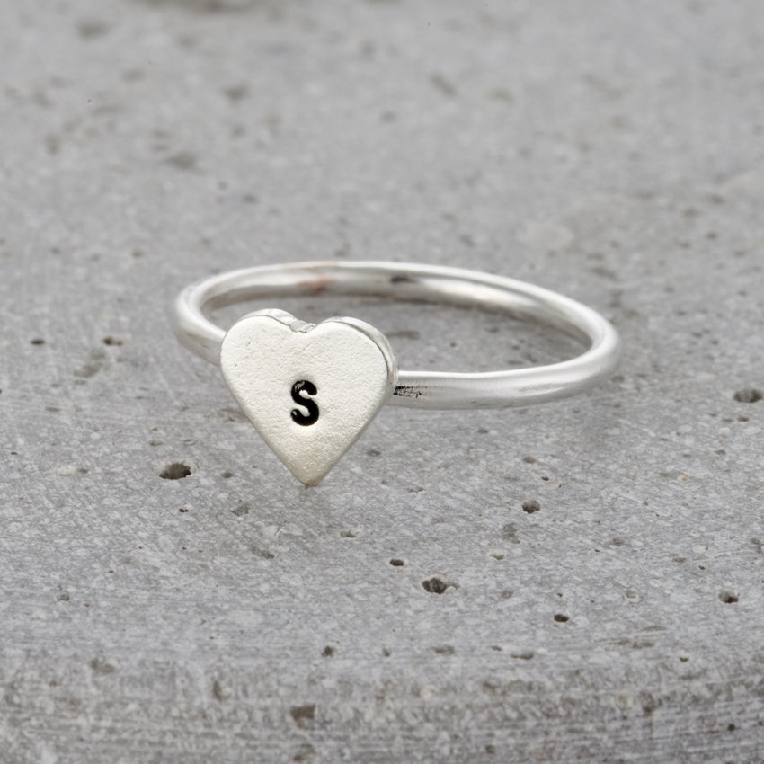 Personalised Mini Heart Ring