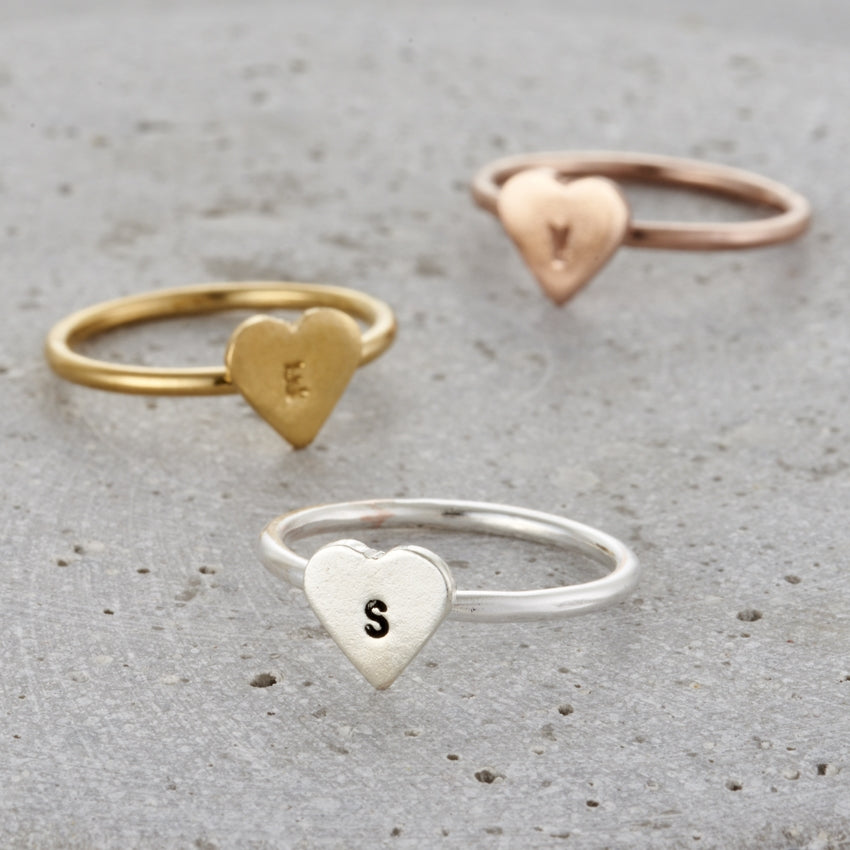 Personalised Mini Heart Ring