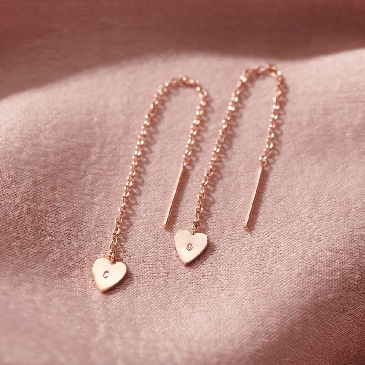 Personalised Heart Charm Pull Through Earrings