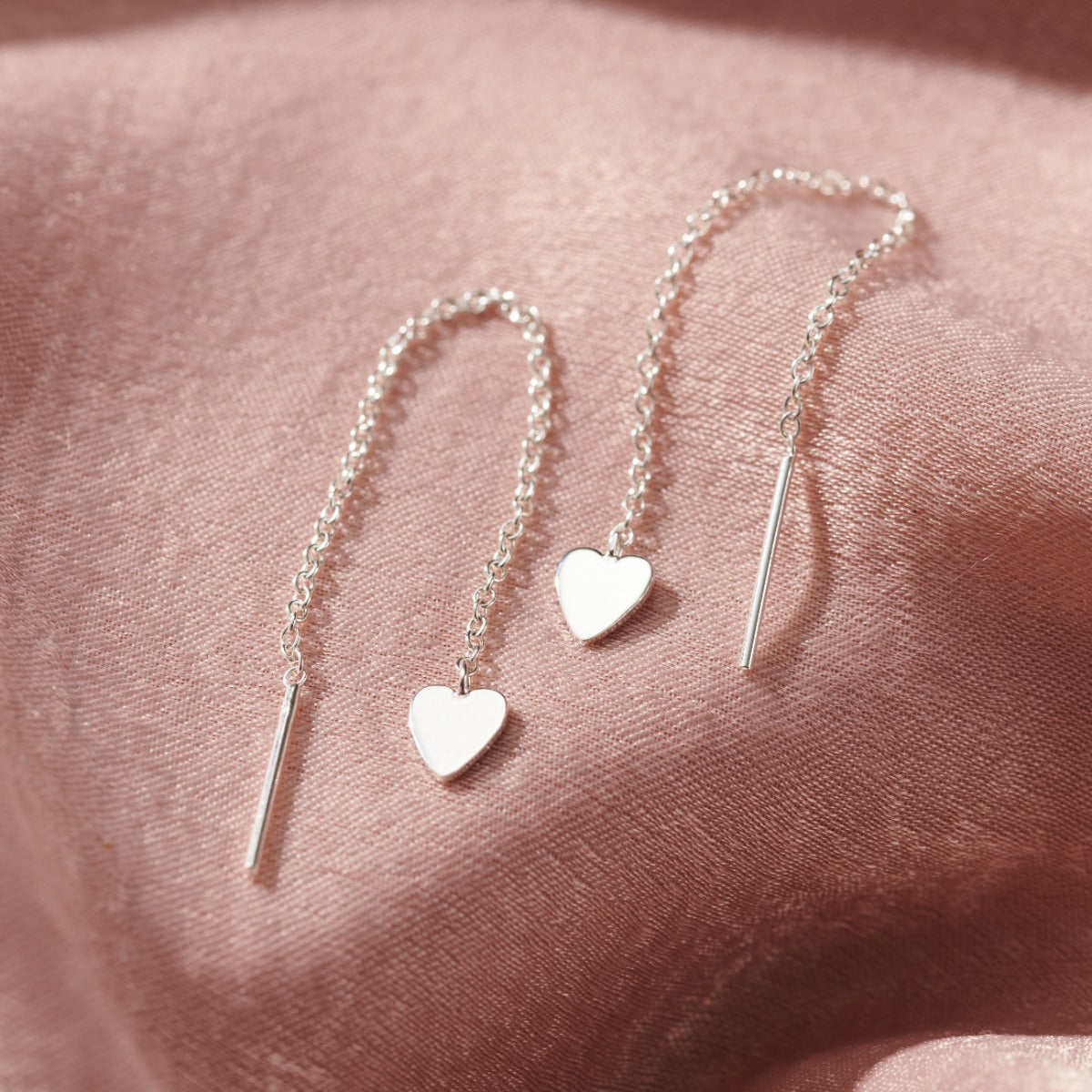 Personalised Heart Charm Pull Through Earrings