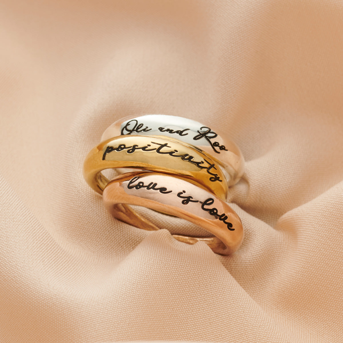 Personalised Engraved Horn Open Ring