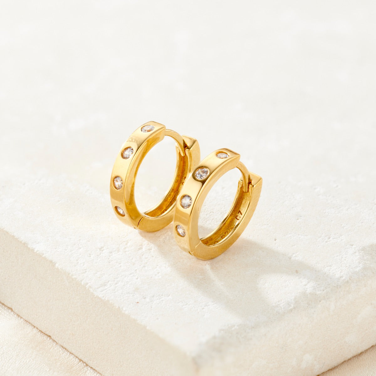 CZ Huggie Hoop Earrings