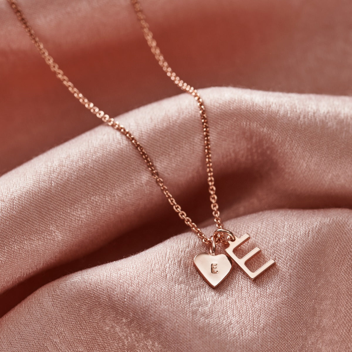 Personalised Letter and Heart Necklace