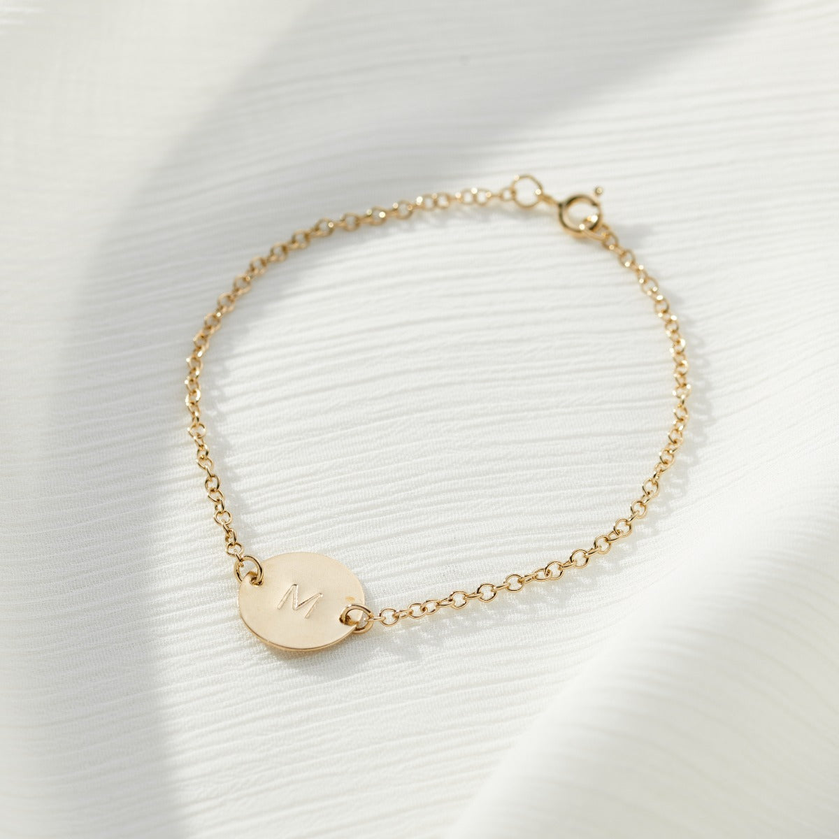 Personalised Initial Disc Bracelet