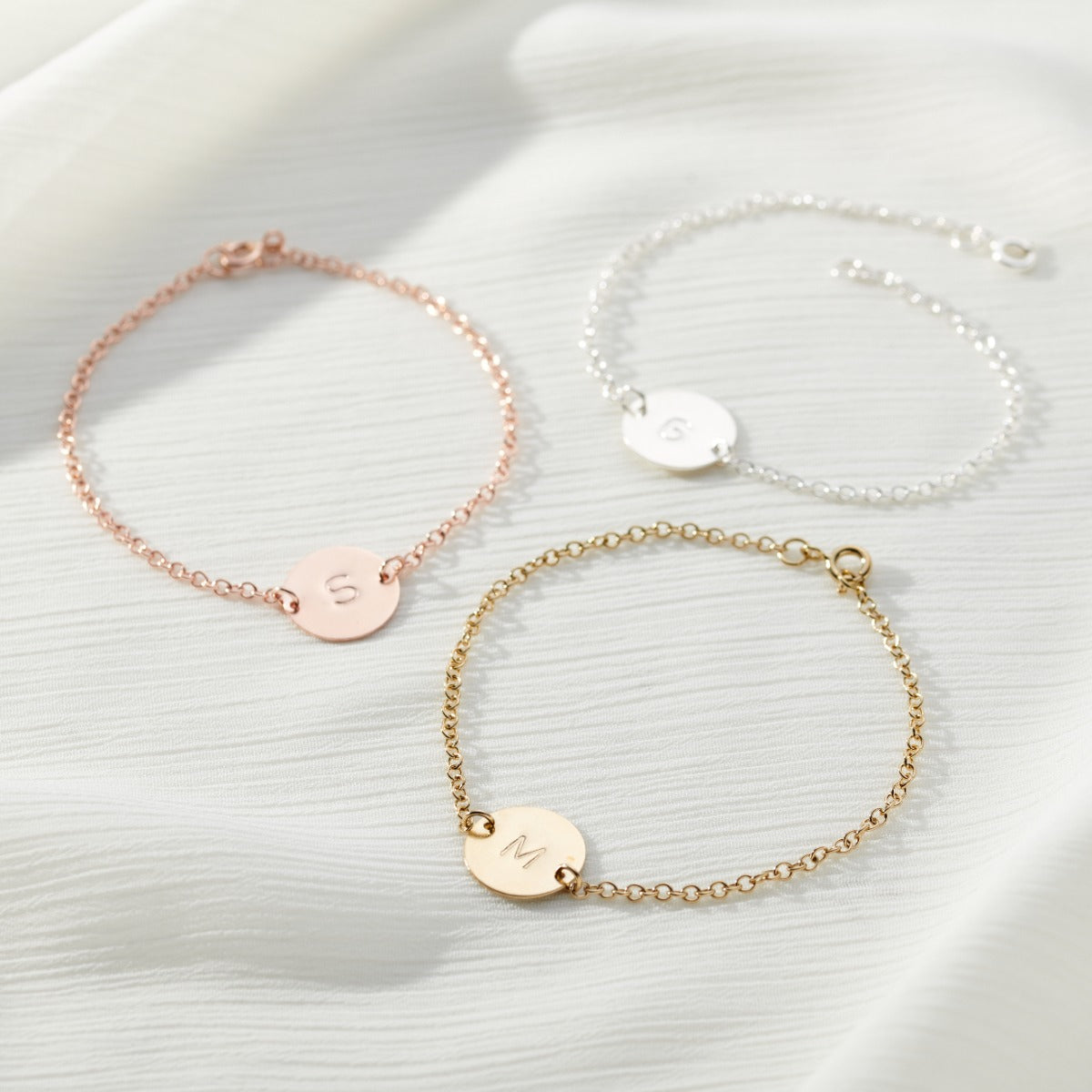 Personalised Initial Disc Bracelet