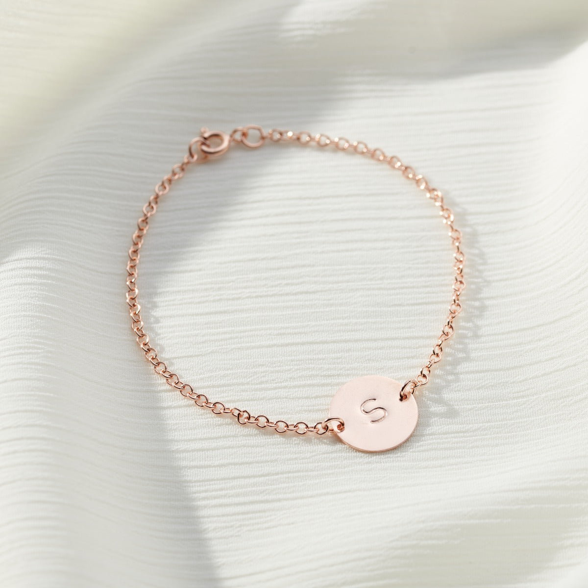 Personalised Initial Disc Bracelet