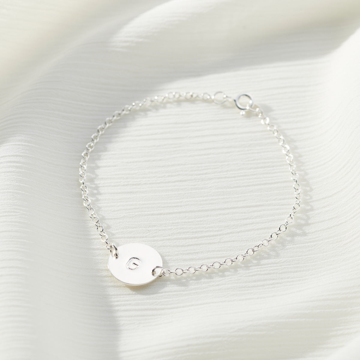 Personalised Initial Disc Bracelet