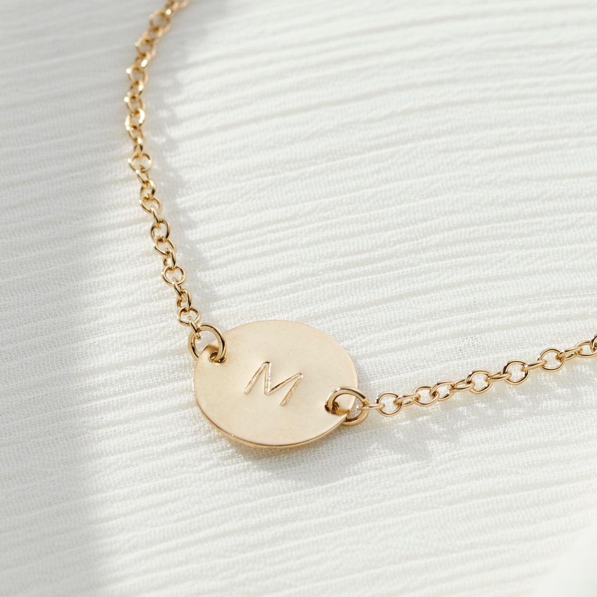 Personalised Initial Disc Bracelet