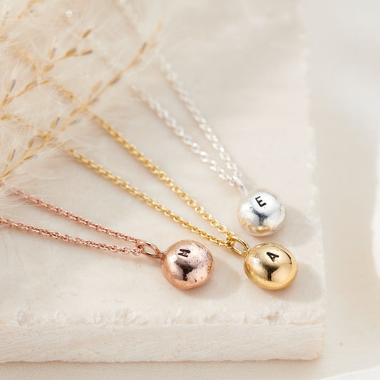 Molten Orb Initial Necklace