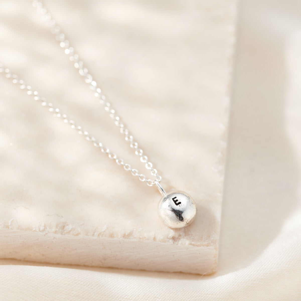 Molten Orb Initial Necklace