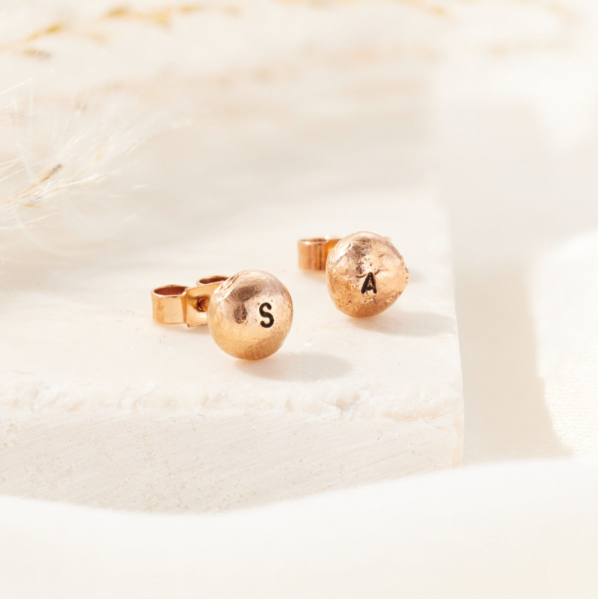 Molten Orb Initial Earrings