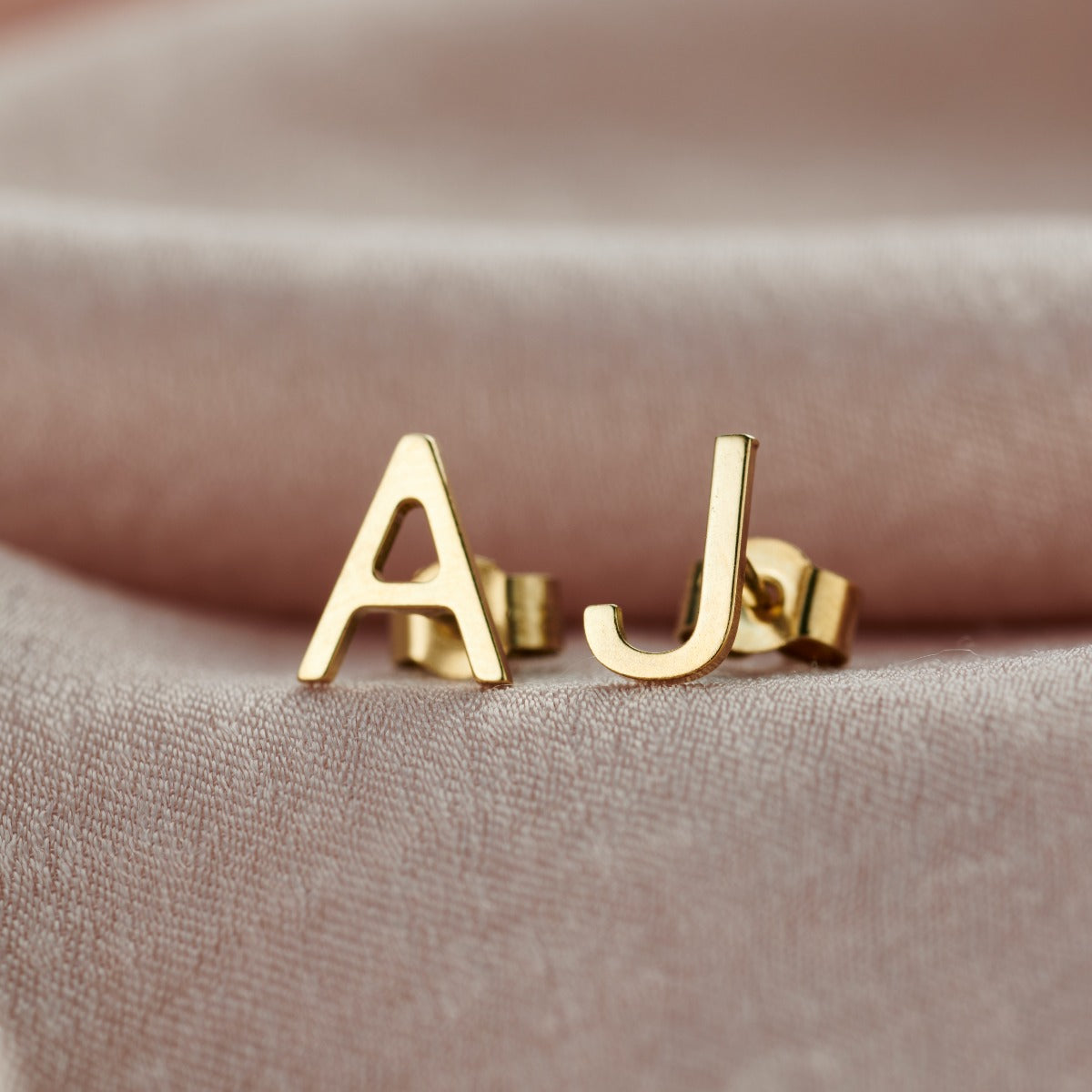 Initial Letter Stud Earrings