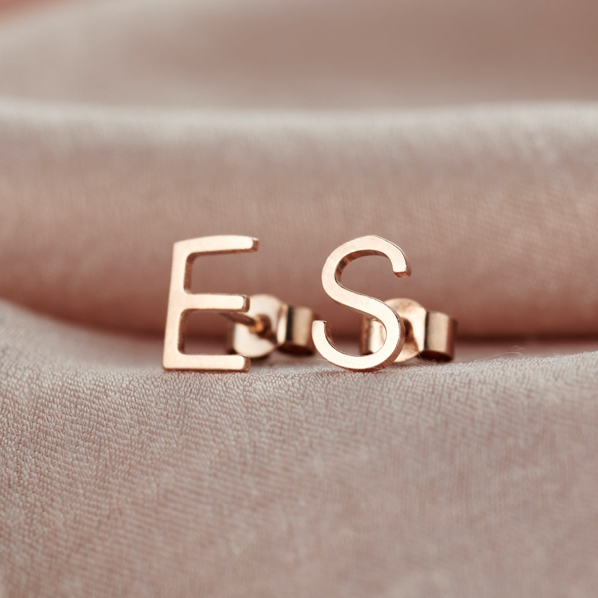 Initial Letter Stud Earrings