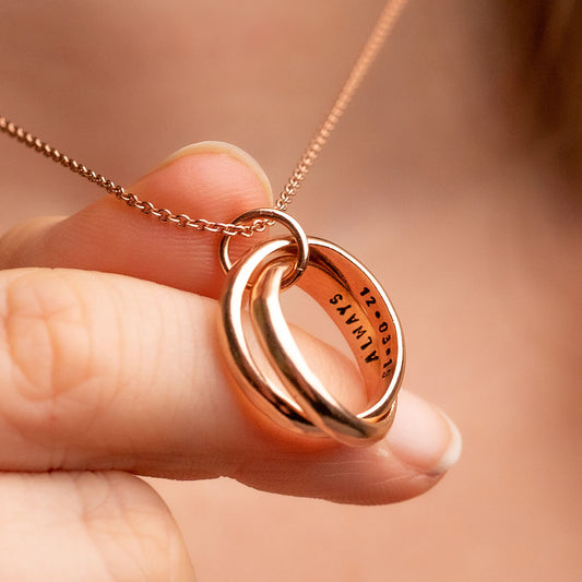 Personalised Interlinking Secret Script Necklace