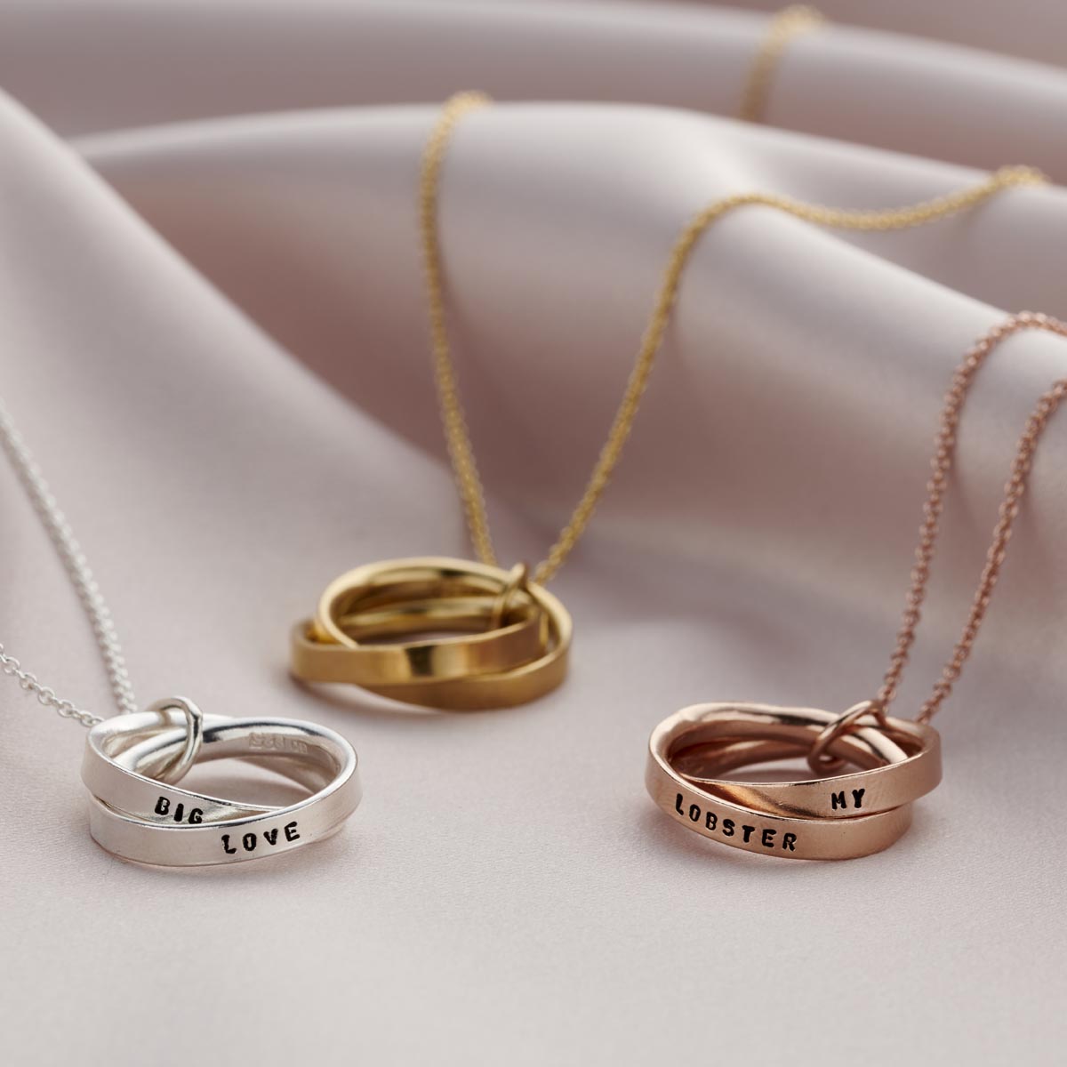 Personalised Interlinking Script Necklace