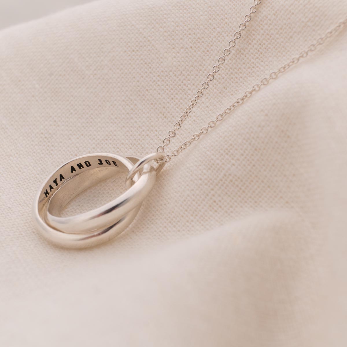 Personalised Interlinking Secret Script Necklace