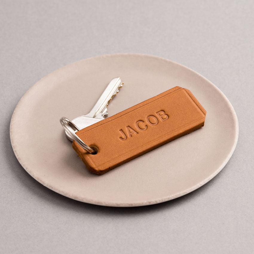 Personalised Embossed Leather Keyring