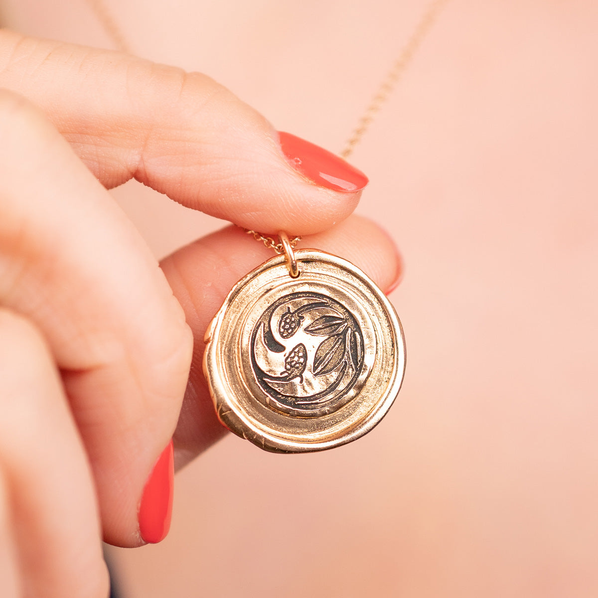 Japanese Wax Seal Birth Flower Necklace