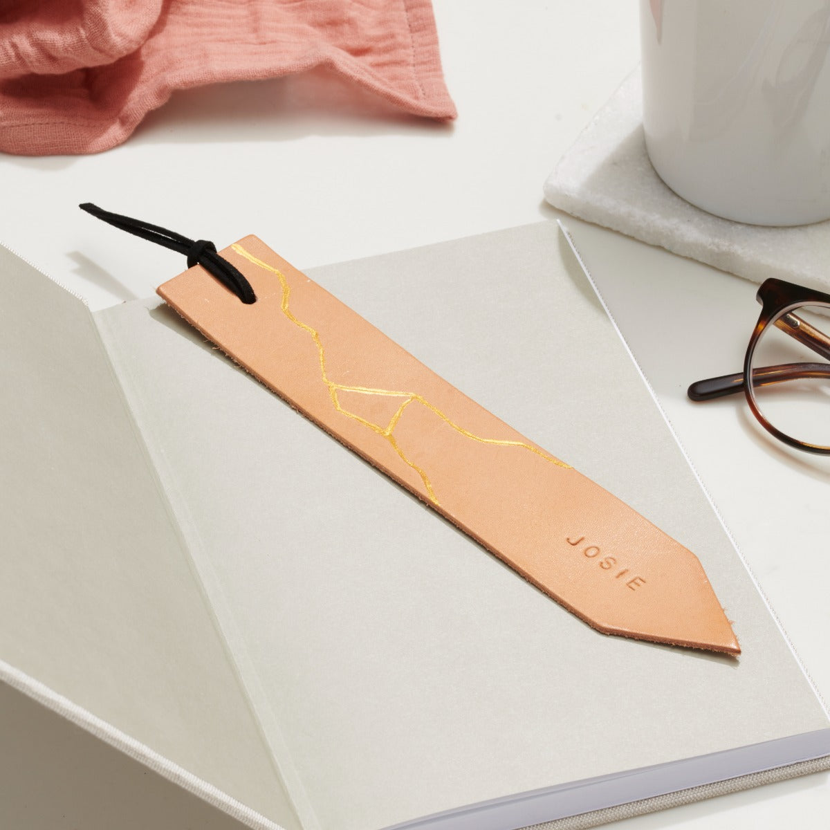 Kintsugi Personalised Leather Bookmark