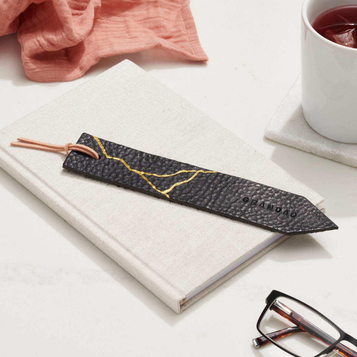 Kintsugi Personalised Leather Bookmark