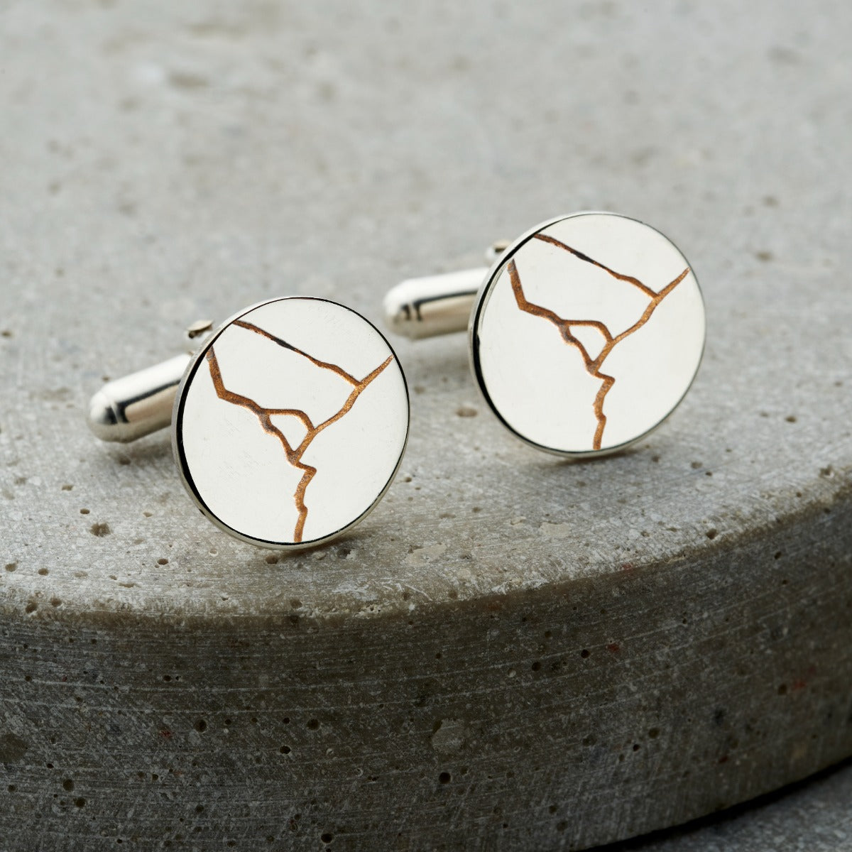 Kintsugi Disc Cufflinks