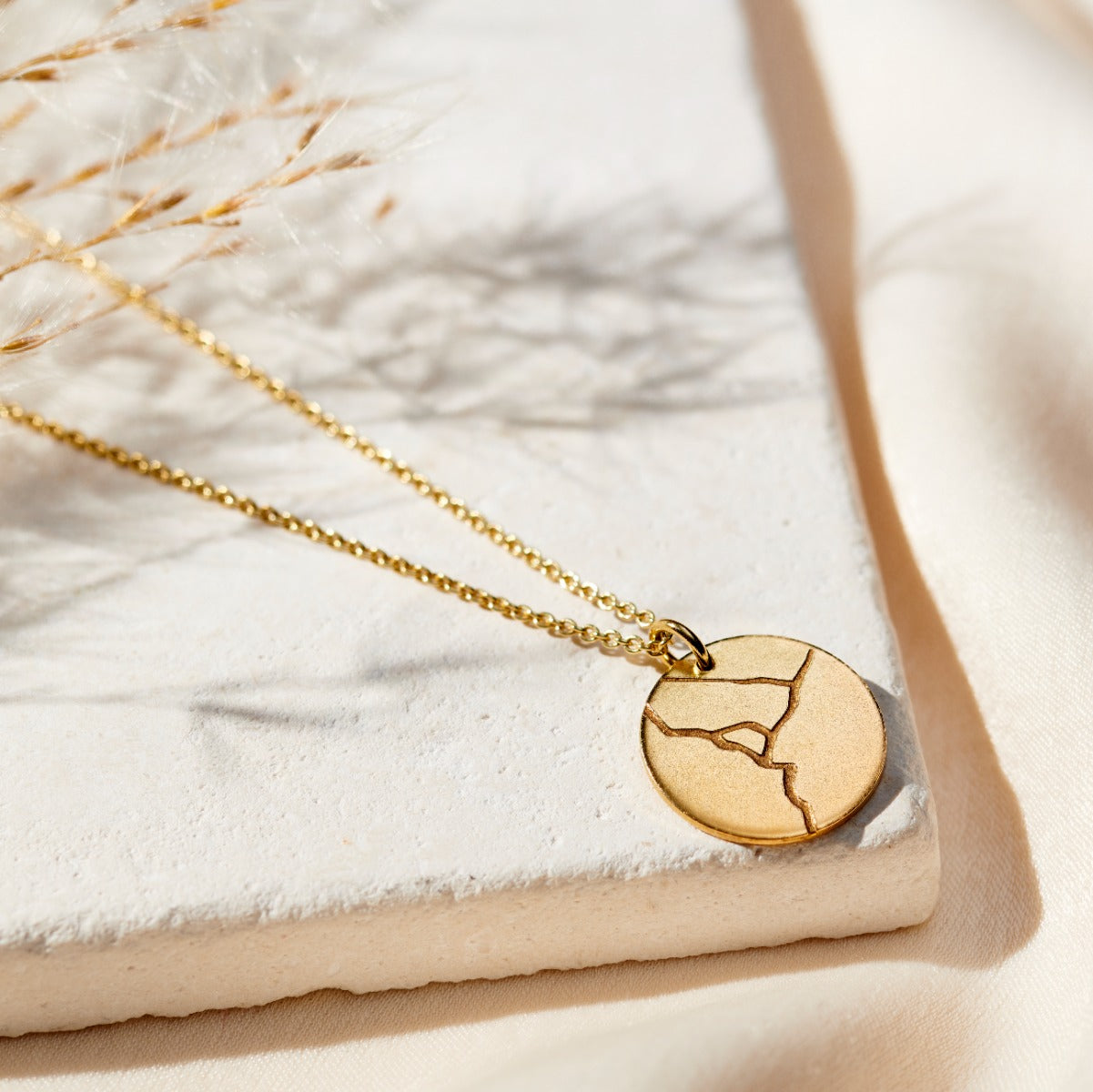 Personalised Kintsugi Disc Necklace