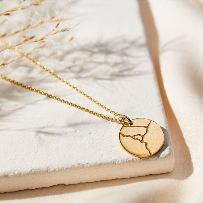 Men's Personalised Kintsugi Disc Necklace