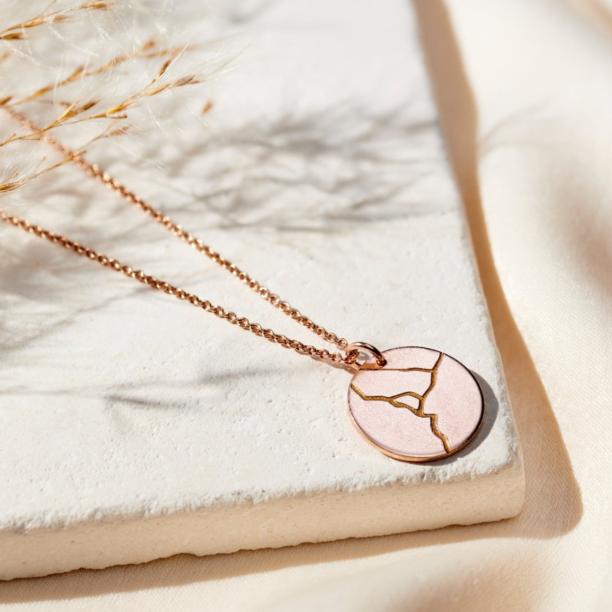 Personalised Kintsugi Disc Necklace