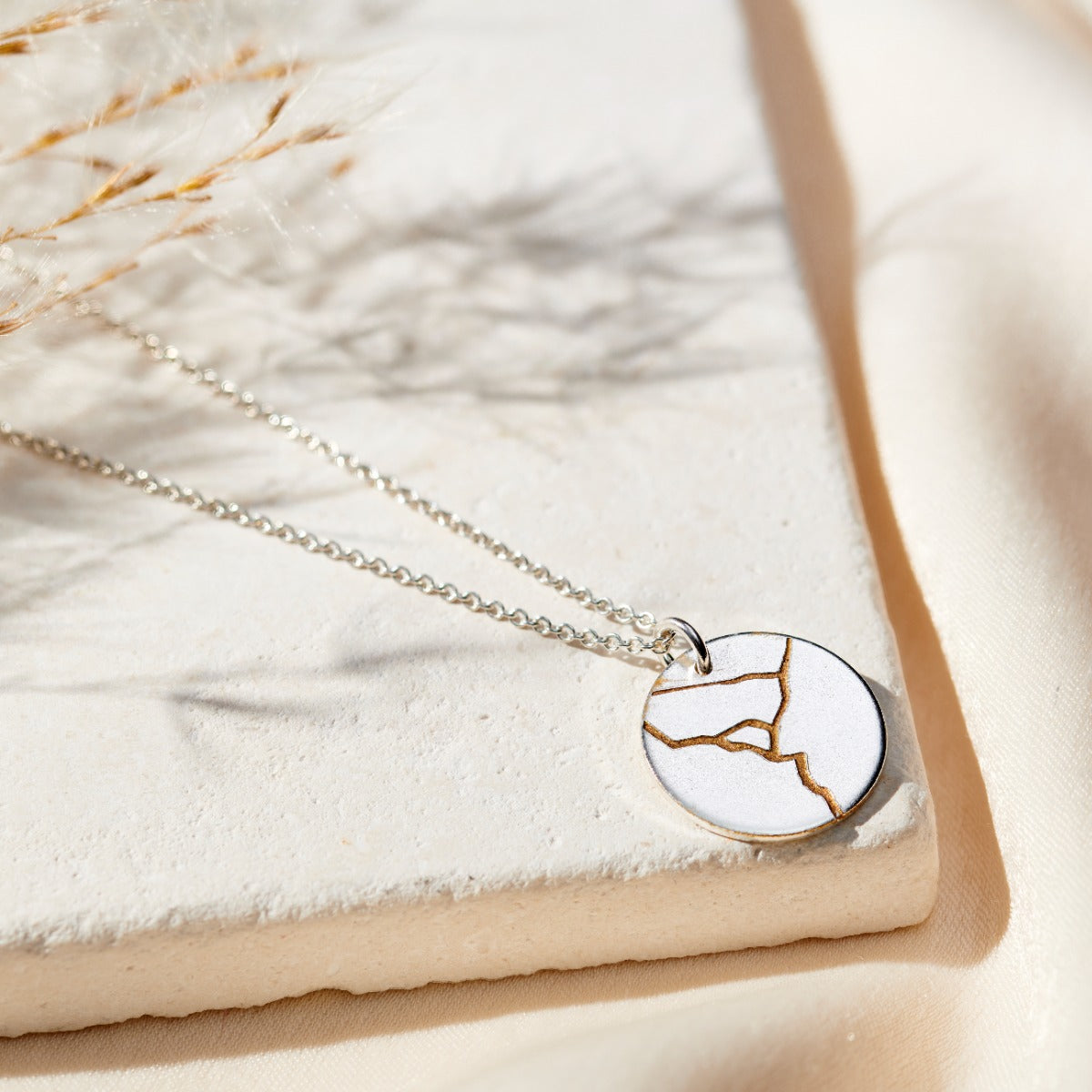 Personalised Kintsugi Disc Necklace