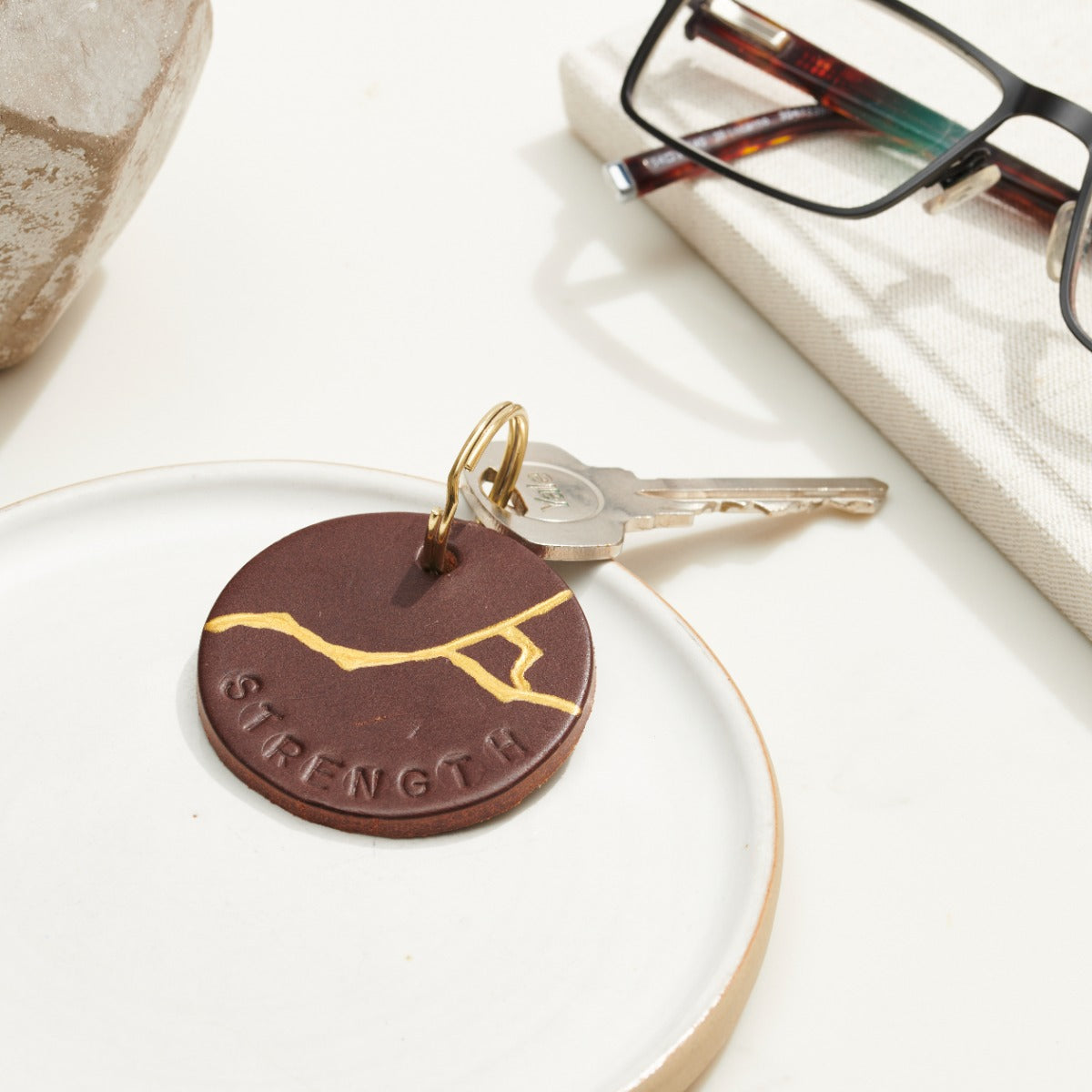 Kintsugi Personalised Leather Keyring