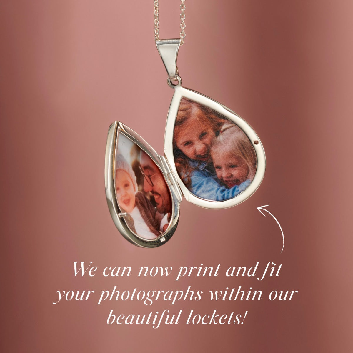 Personalised Large Droplet Locket Necklace