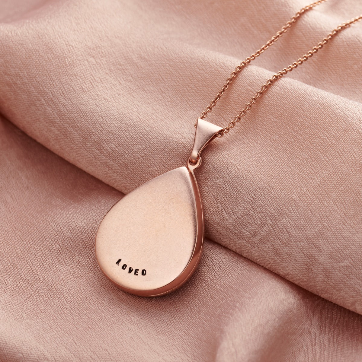 Personalised Large Droplet Locket Necklace