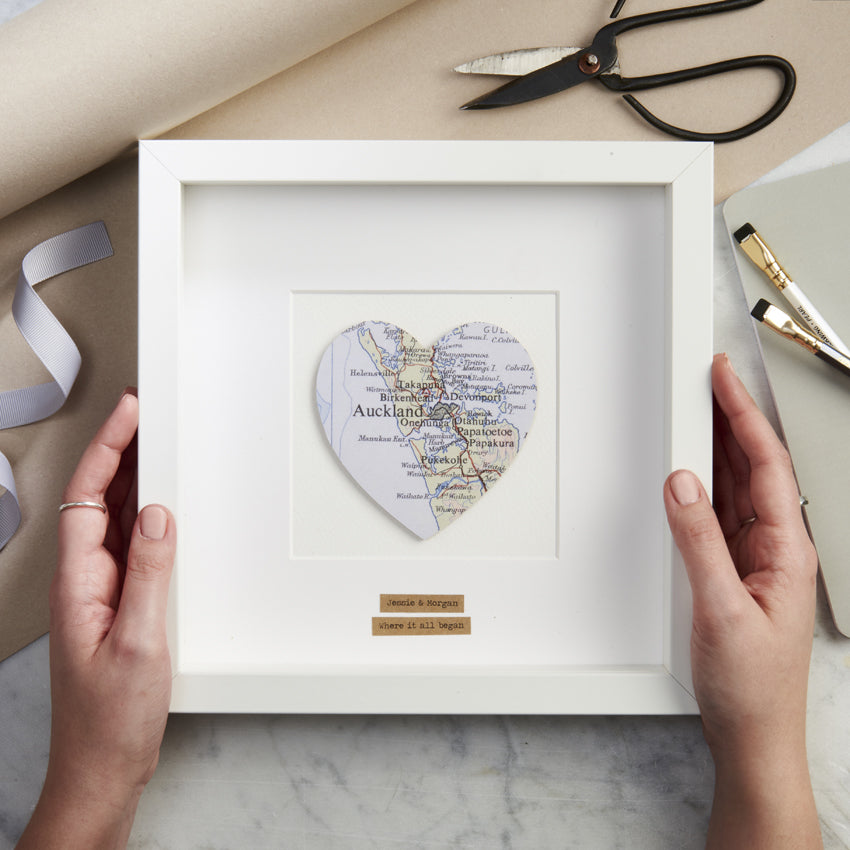 Personalised Single Heart Map Picture