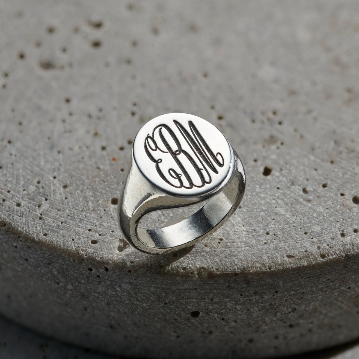 Men's Chunky Monogrammed Signet Ring