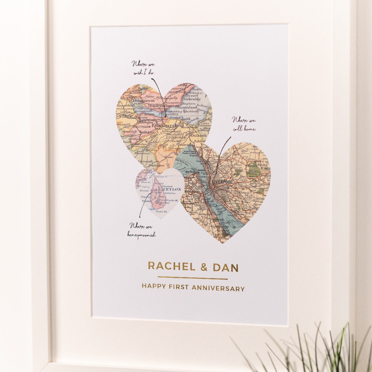 Personalised Wedding Map Picture