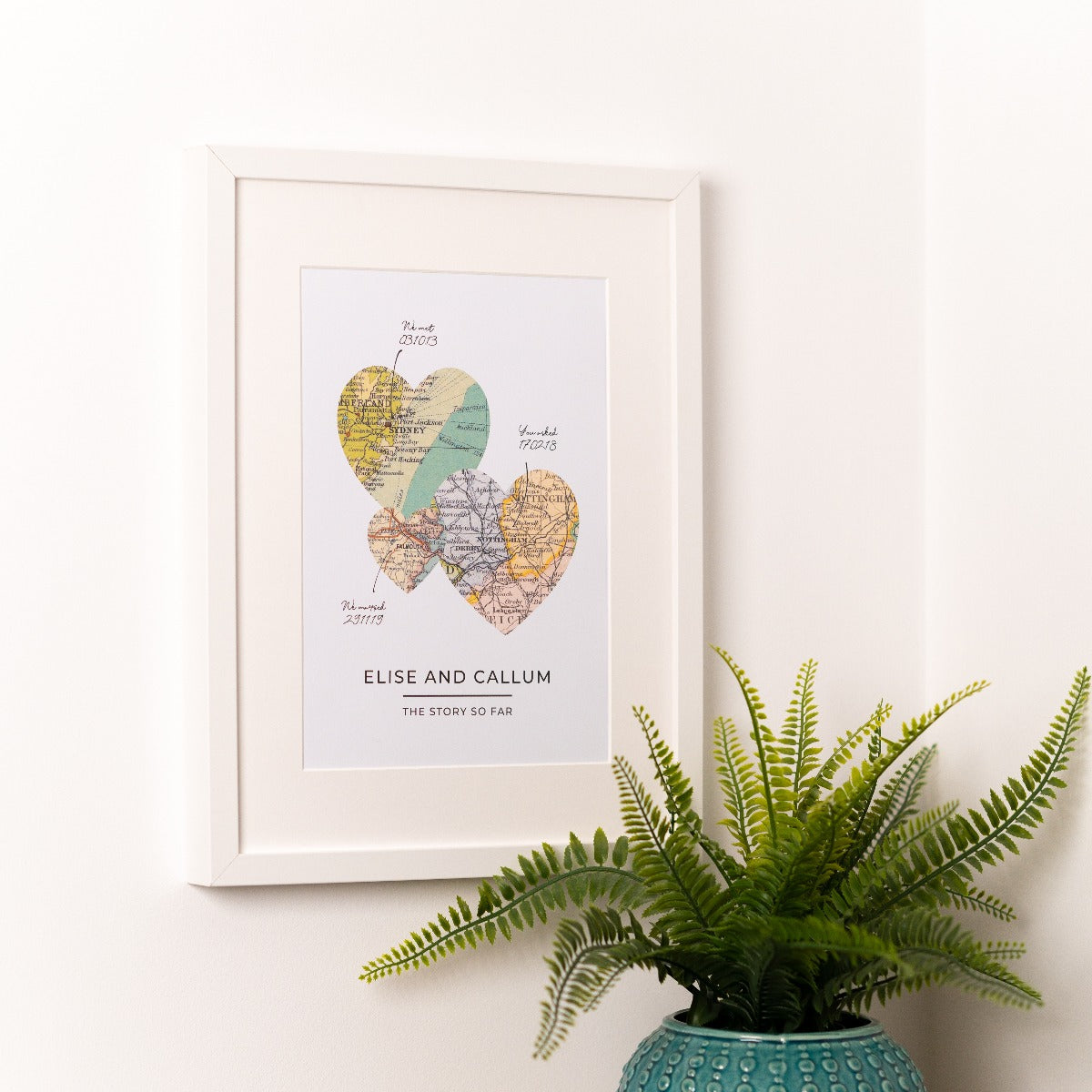 Personalised Wedding Map Picture