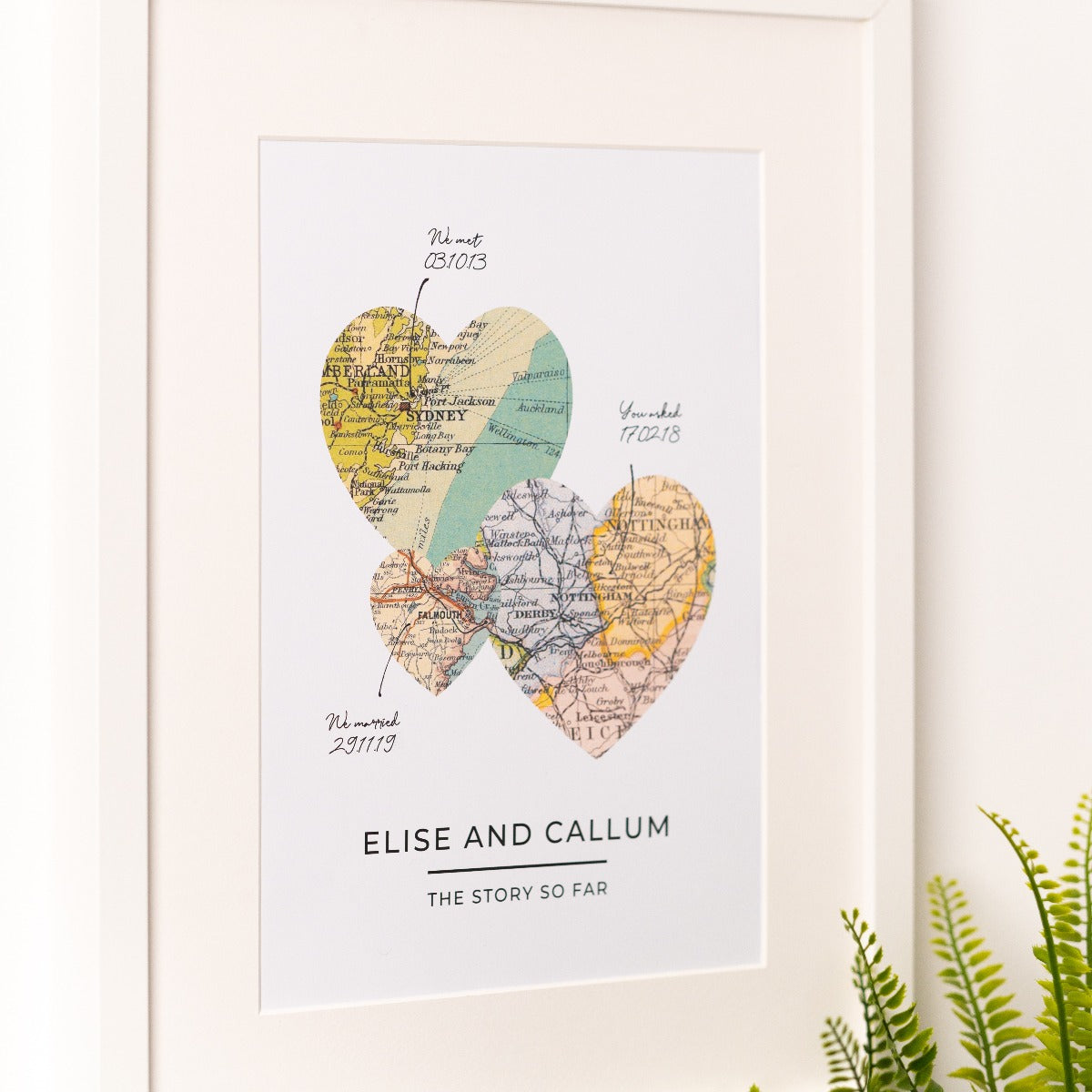 Personalised Wedding Map Picture